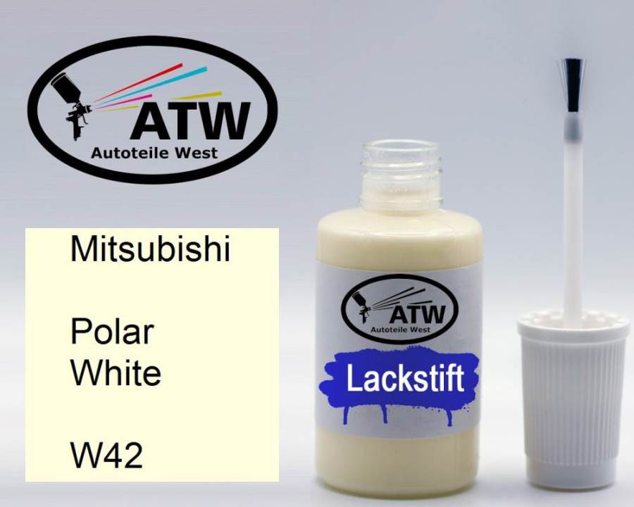 Mitsubishi, Polar White, W42: 20ml Lackstift, von ATW Autoteile West.